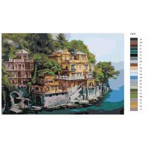 Картина по номерам "Італія. Портофіно - будинок на березі моря"