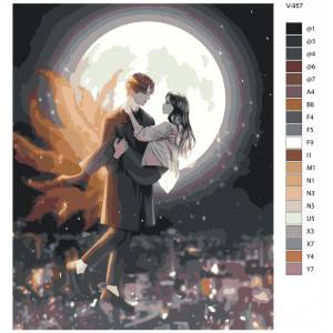 Картина по номерам "Серіал Дорама Історія дев'ятивостого лисиця. Lee Yeon та Nam Ji-ah у місячному світлі"