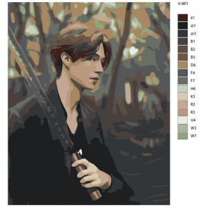 Картина по номерам "Серіал Дорама Історія дев'ятивостого лисиця. Lee Yeon з мечем"