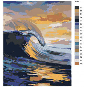 Картина по номерам "Серфінг. Сталева хвиля"