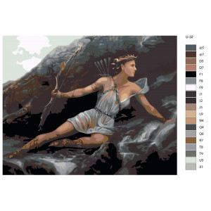 Картина по номерам "Артемід. Богиня полювання та дикої природи"