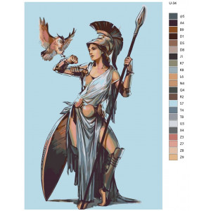 Картина по номерам "Афина. Богиня соединявшая войну и мудрость"