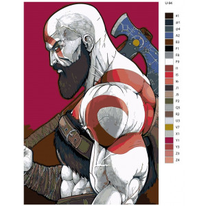 Картина по номерам "Гра God of War. Кратос"