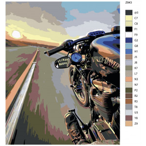 Картина по номерам "Мотоцикл Harley Davidson"