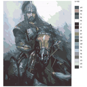 Картина по номерам "Восточные войны. Алпамыс Батыр на коне"
