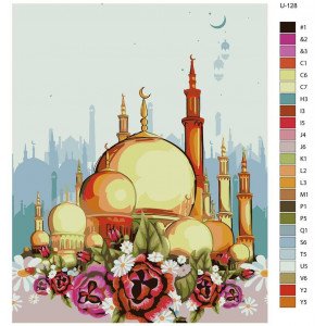 Картина по номерам "Рамадан, мечеть, мусульманська громада. Східна краса - Мечеть шейха Зайда в Абу-Дабі"