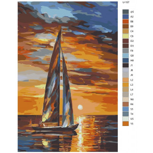 Картина по номерам "Море. Яхти. Чарівний захід сонця"
