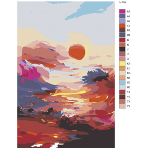 Картина по номерам "Помаранчевий захід сонця в небі"