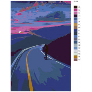 Картина по номерам "Захід сонця дорогою додому"