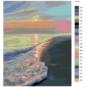 Картина по номерам "Море в променях заходу сонця"
