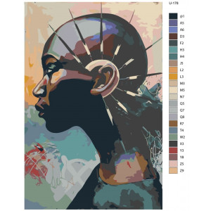 Картина по номерам "Афро-девушка с серьгой"