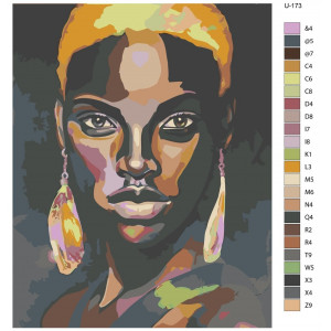 Картина по номерам "Африканська жінка з красивими рисами обличчя."