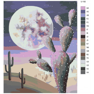 Картина по номерам "Місяць над пустелею. Дикий захід"