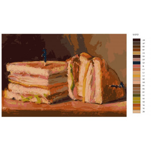 Картина по номерам "Фуд Арт. Сэндвичи"
