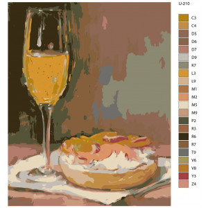 Картина по номерам "Фуд Арт. Піца і келих шампанського"