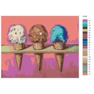 Картина по номерам "Фуд Арт. Вафельні ріжки з морозивом"