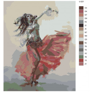 Картина по номерам "Танец живота. Тансовщица в красной юбке"