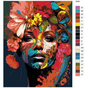 Картина по номерам "Девушка с цветами. Цветочный вальс"