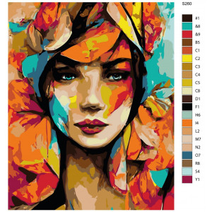 Картина по номерам "Девушка с цветами. Цветочная нежность"