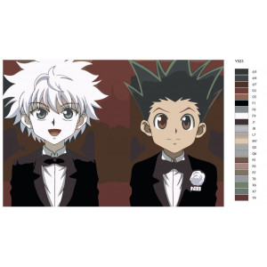 Картина по номерам "Hunter x Hunter (Хантер х Хантер). Киллуа Золдик, Гон Фрикс. Аниме"