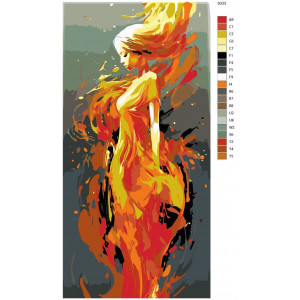 Картина по номерам "Дівчина – вогонь"