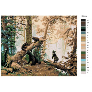 Картина по номерам "Іван Шишкін, Ранок у сосновому лісі"