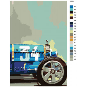 Картина по номерам "Арт Тачки. Bugatti Type 35"