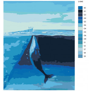 Картина по номерам "Морская жизнь. Кит"
