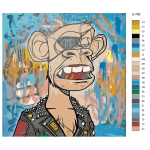 Картина по номерам "Мавпа – намальоване графіті"