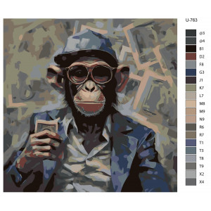 Картина по номерам "Мавпа при грошах"