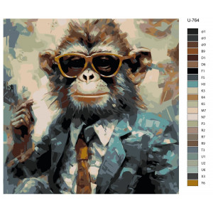 Картина по номерам "Малюк мавпа в окулярах та костюмі"