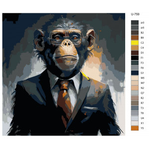Картина по номерам "Мавпа у діловому костюмі"
