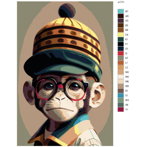 Картина по номерам "Маленька стильна мавпочка"