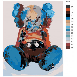 Картина по номерам "Игрушка художника (Брайан Доннелли) KAWS"