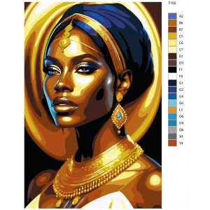 Картина по номерам "Афроамериканка у золоті"