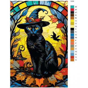 Картина по номерам "Чорний котик у капелюсі"