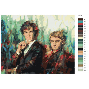Картина по номерам "Серіал Шерлок Холмс. Бенедикт Камбербетч - Шерлок Холмс та Мартін Фрімен - Доктор Ватсон"