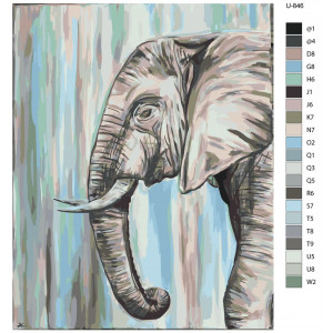 Картина по номерам "Серйозний слон"