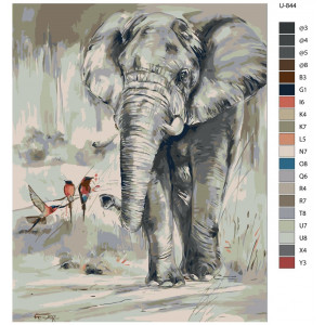 Картина по номерам "Слон гуляє по Савані"