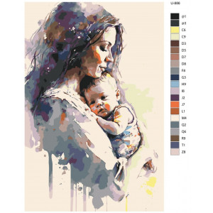 Картина по номерам "Материнство. Дитина в міцних обійнятих мами"