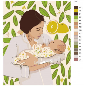Картина по номерам "Материнство. Жінка тримає на руках свого малюка"