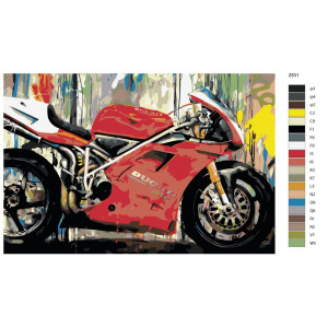 Картина по номерам "Спортивний мотоцикл Ducati"