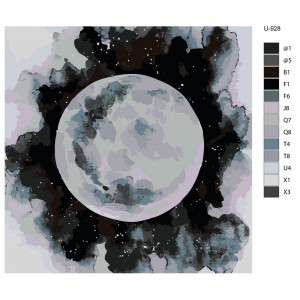 Картина по номерам "Сонячна система. Місяць у тумані"