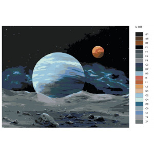 Картина по номерам "Сонячна система. місячна соната"
