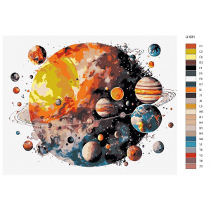 Картина по номерам "Сонячна система. Парад планет"