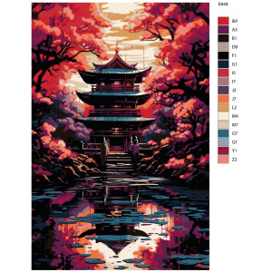 Картина по номерам "Японська пагода"