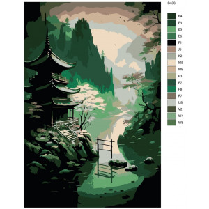 Картина по номерам "Японський краєвид"
