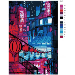 Картина по номерам "Нічна вуличка Токіо"
