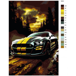 Картина по номерам "Спортивні машини. Ford Mustang"