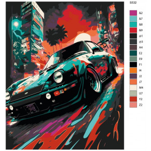 Картина по номерам "Спортивні машини. Porsche 911 (Порше)"